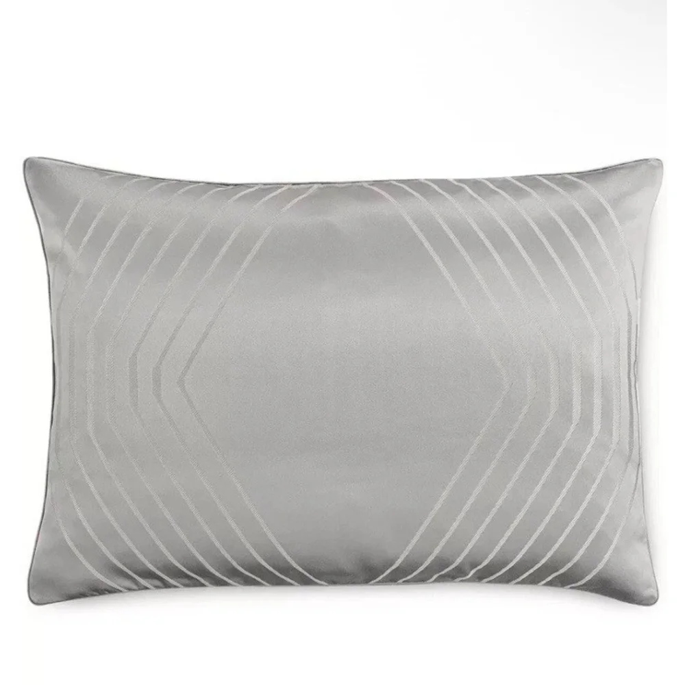 Hotel Collection Keystone Shimmery Silky 2 Pillow Shams Platinum Silver